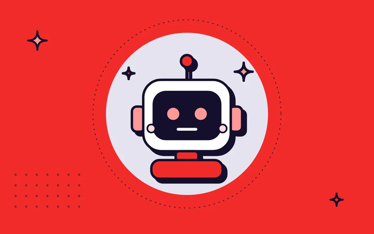 Ilustração de robô, representando uso de IA na criação de conteúdo
